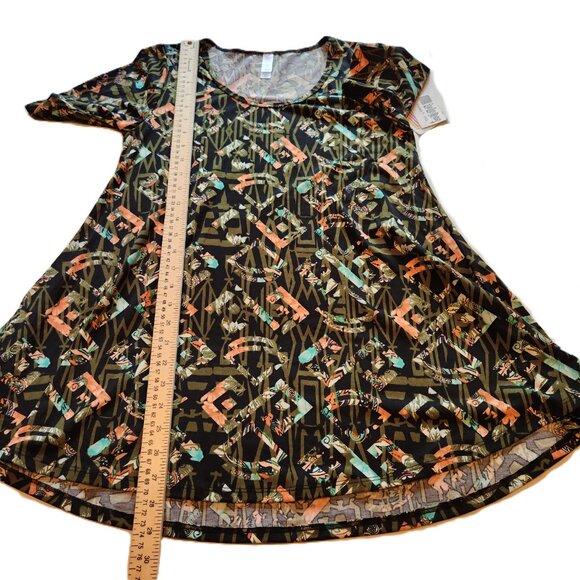 ❤️ 4/$20 New LuLaRoe Perfect T Women's XXS Geometric artsy print Side slits fall - Picture 5 of 14
